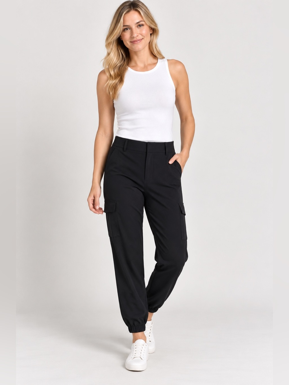 Cache sz 6 black cargo style jogger dress pants